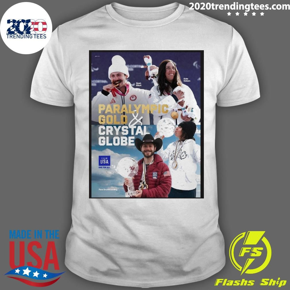 Usa One For All 2026 Paralympic Gold & Crystal Globe Shirt