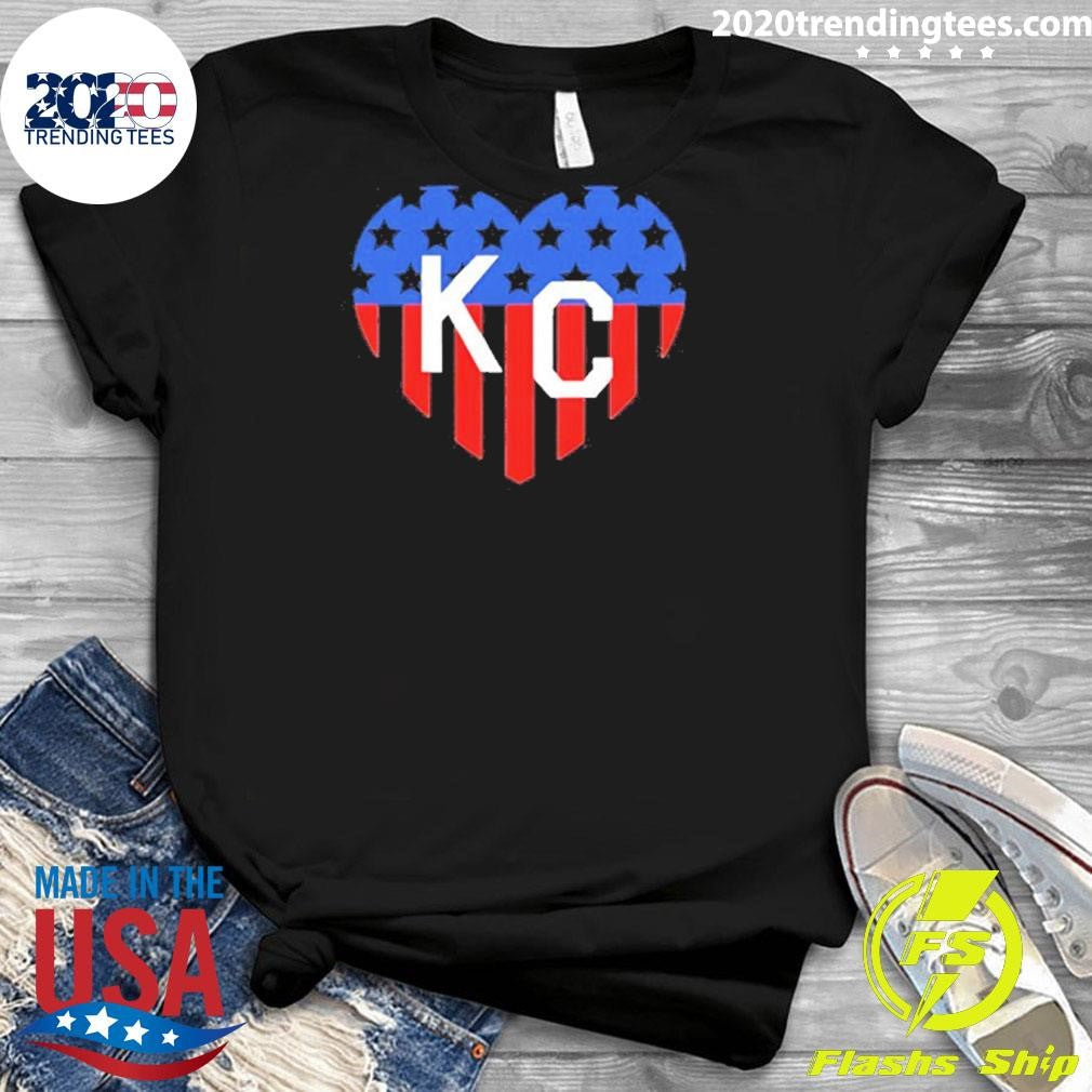 Usa Stars & Stripes Kansas City Kc In Heart Shirt