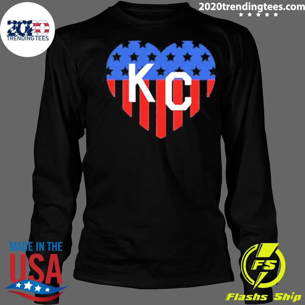 Usa Stars & Stripes Kansas City Kc In Heart Shirt