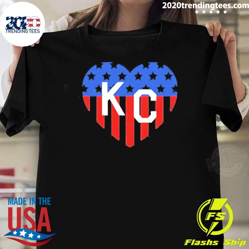 Usa Stars & Stripes Kansas City Kc In Heart Shirt