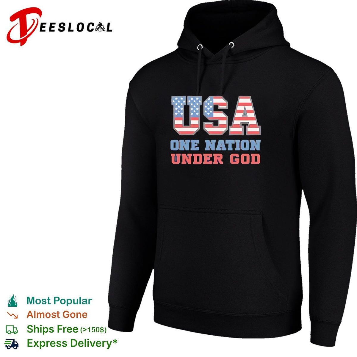 Usa one nation under god American flag patriotic stars and stripes theme shirt