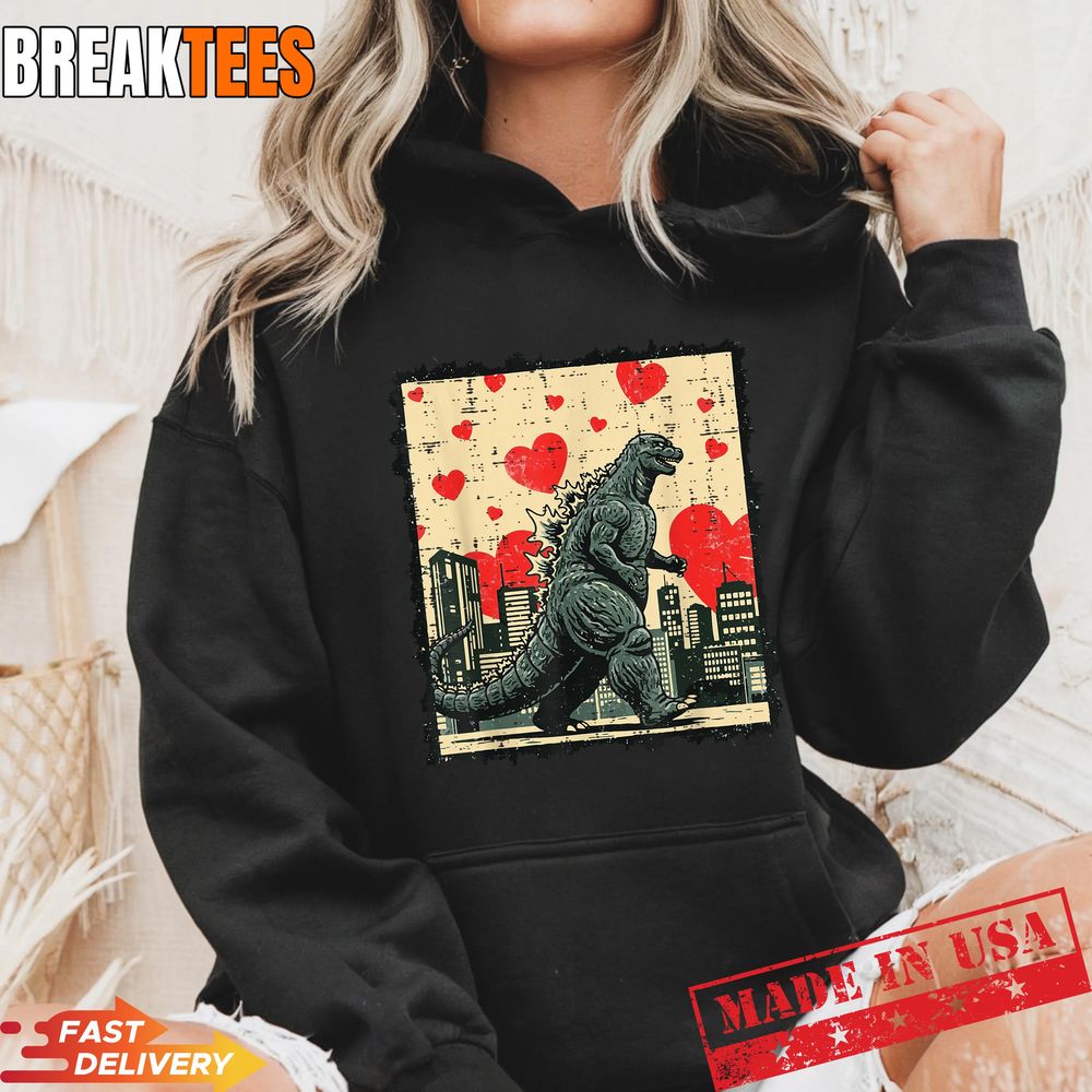 Valentines Day Kaiju Japanese Monster Hearts T-Shirt