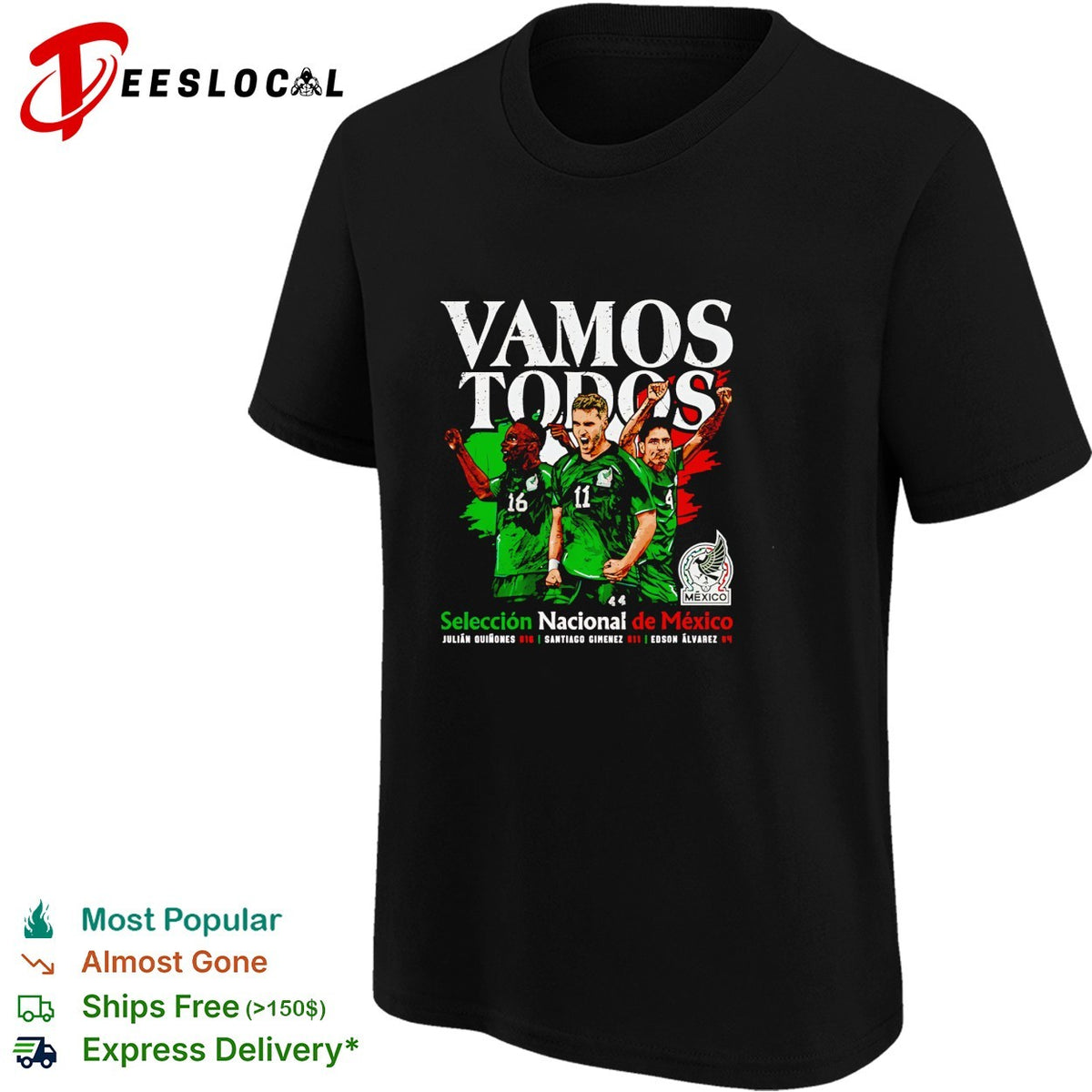 Vamos todos Mexico Seleccion Nacional soccer trio players shirt