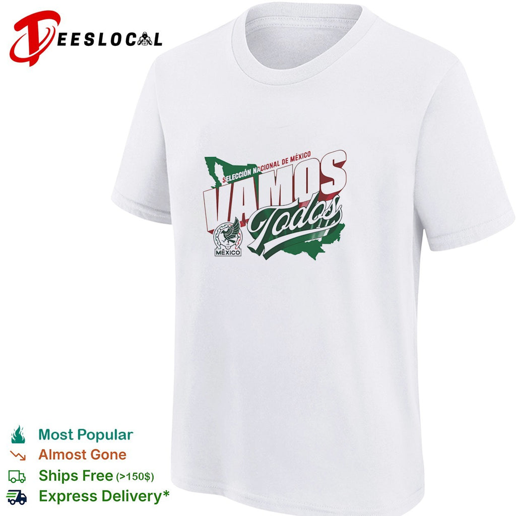 Vamos todos Mexico Seleccion Nacional white map version shirt