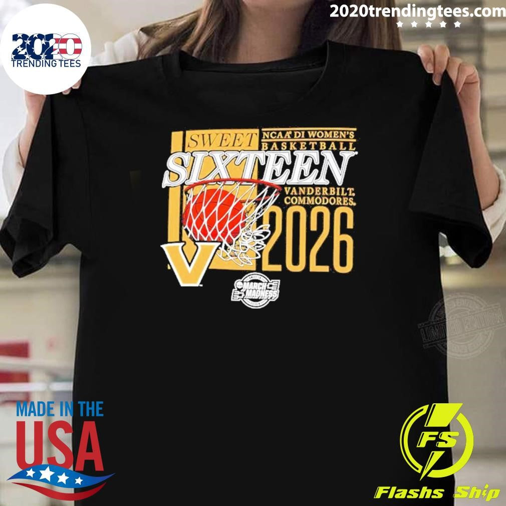 Vanderbilt Commodores Sweet Sixteen 2026 NCAA D1 Women’s Basketball March Madness Shirt