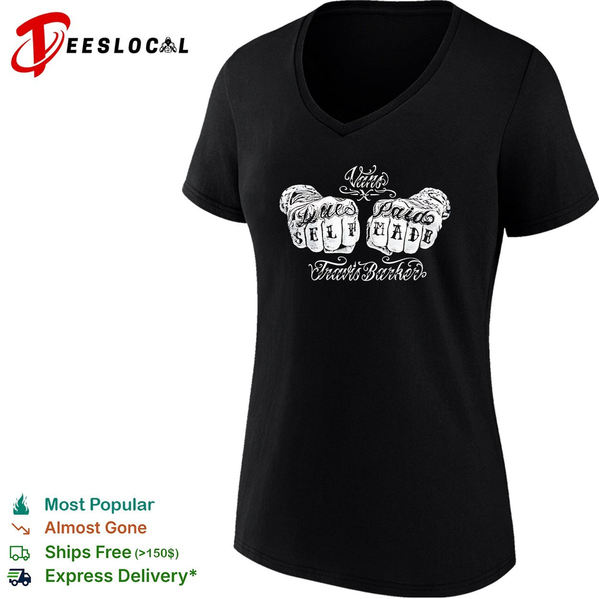 Vans x Travis Baker Blink 182 Tattoo Hands shirt