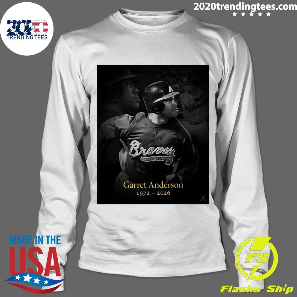 Via Atlanta Braves Rest In Peace Garret Anderson 1972-2026 Shirt
