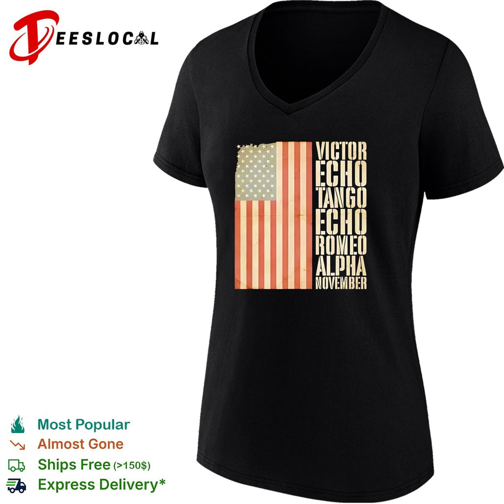 Victor Echo Tango Echo Romeo Alpha November American Flag Phonetic Alphabet shirt