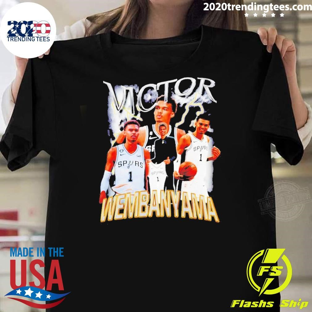 Victor Wembanyama 1 San Antonio Spurs Basketball 90’s Style Graphic Shirt