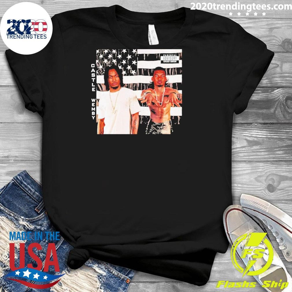 Victor Wembanyama And Stephon Castle San Antonio Spurs Basketball Usa Flag Parental Advisory Explicit Content Shirt