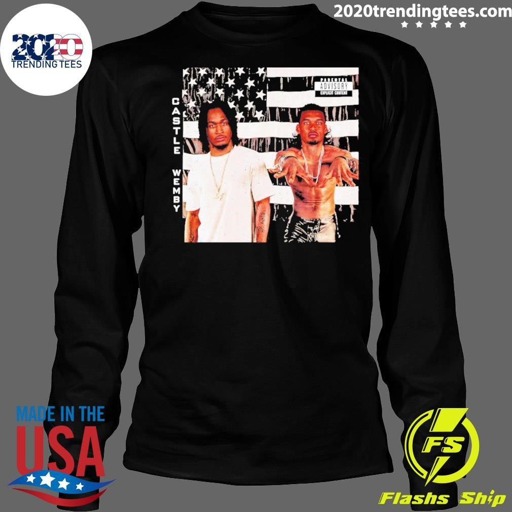 Victor Wembanyama And Stephon Castle San Antonio Spurs Basketball Usa Flag Parental Advisory Explicit Content Shirt