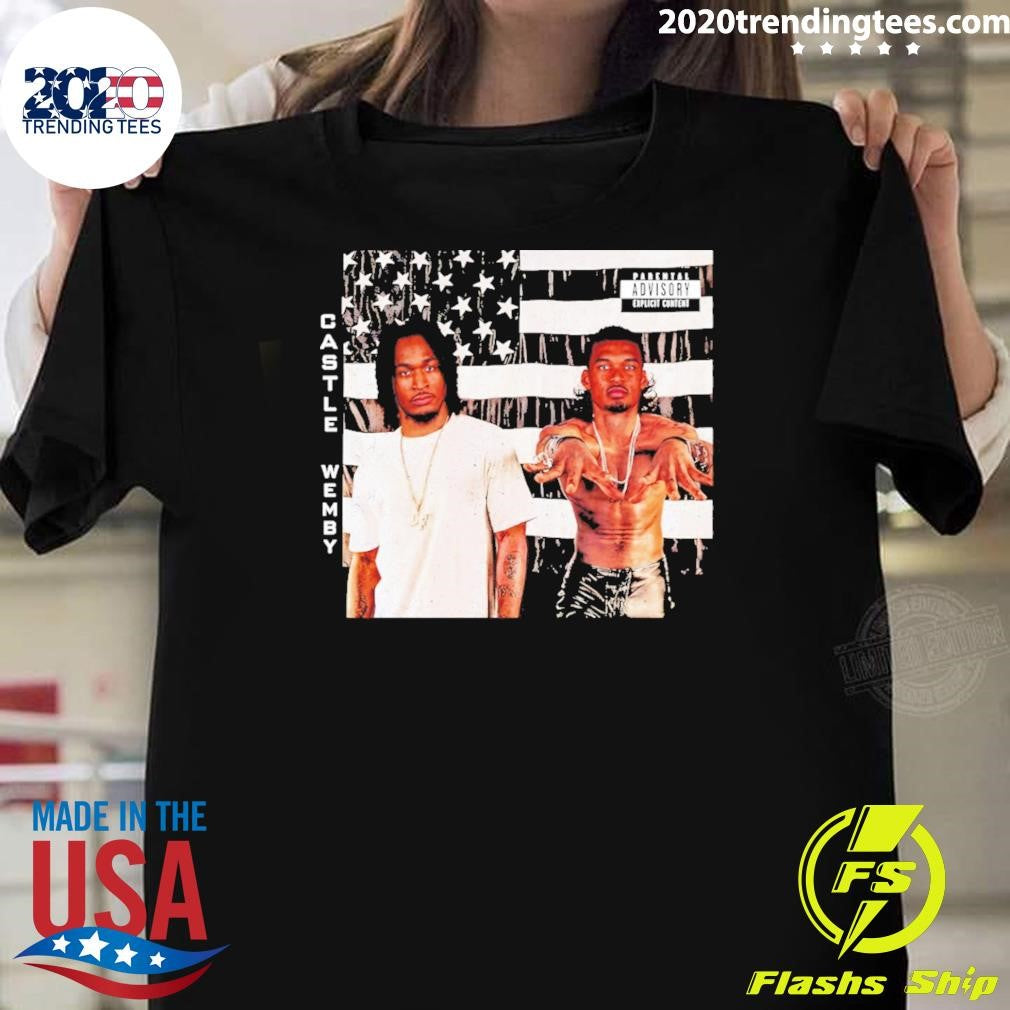 Victor Wembanyama And Stephon Castle San Antonio Spurs Basketball Usa Flag Parental Advisory Explicit Content Shirt