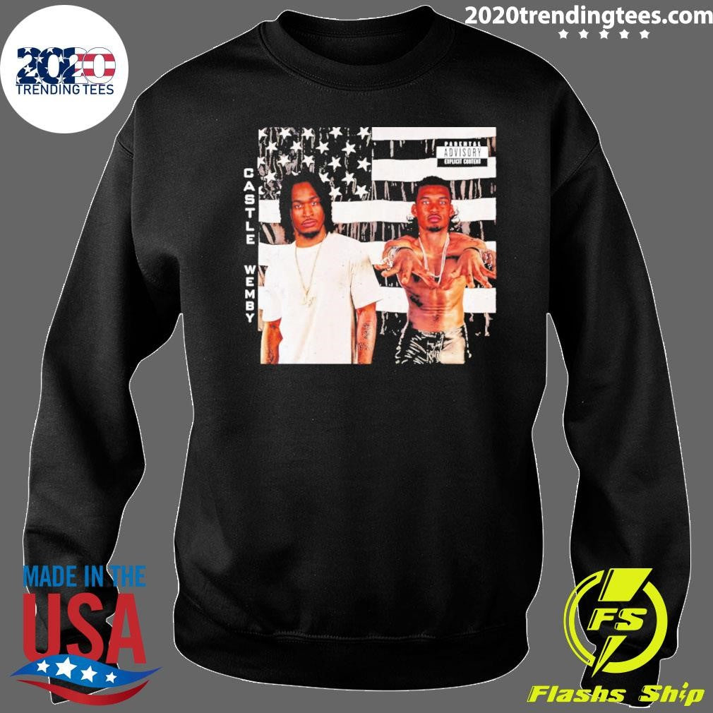 Victor Wembanyama And Stephon Castle San Antonio Spurs Basketball Usa Flag Parental Advisory Explicit Content Shirt
