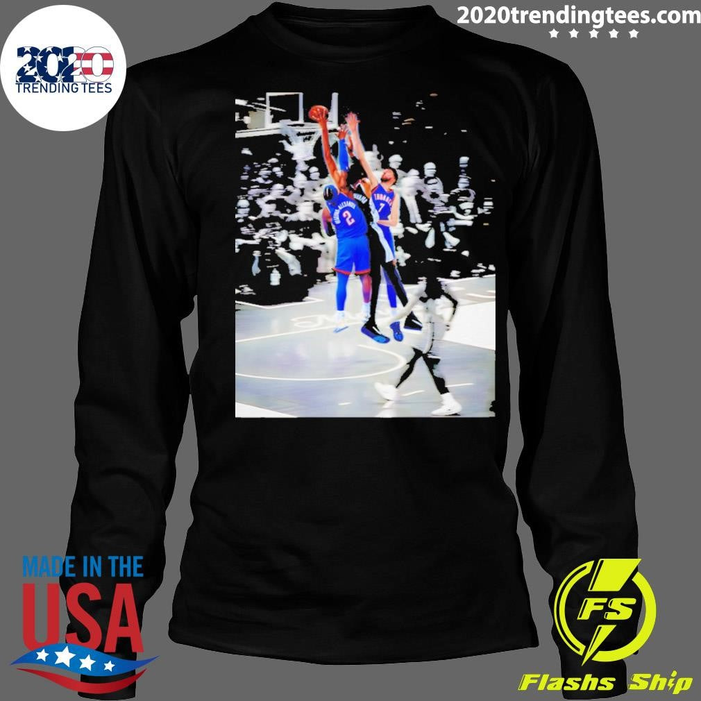 Victor Wembanyama Dunk On Shai Gilgeous-alexander Graphic Basketball Photo Shirt