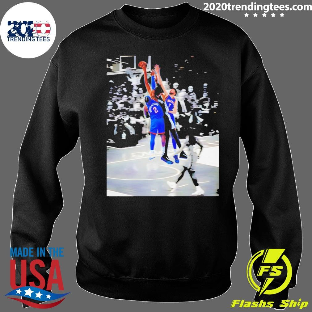 Victor Wembanyama Dunk On Shai Gilgeous-alexander Graphic Basketball Photo Shirt