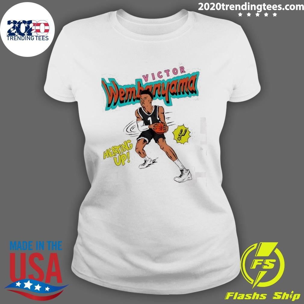 Victor Wembanyama Heating Up San Antonio Spurs Basketball Comic Book Player Shirt