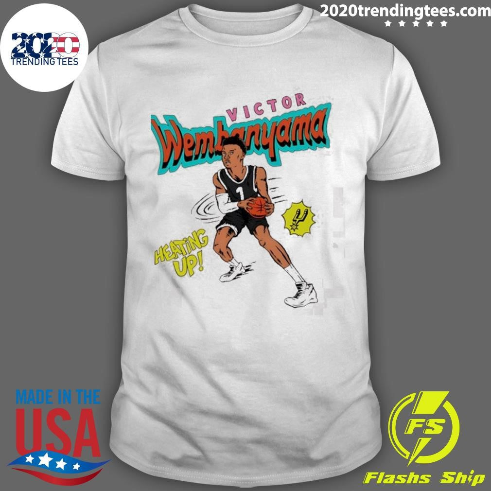 Victor Wembanyama Heating Up San Antonio Spurs Basketball Comic Book Player Shirt
