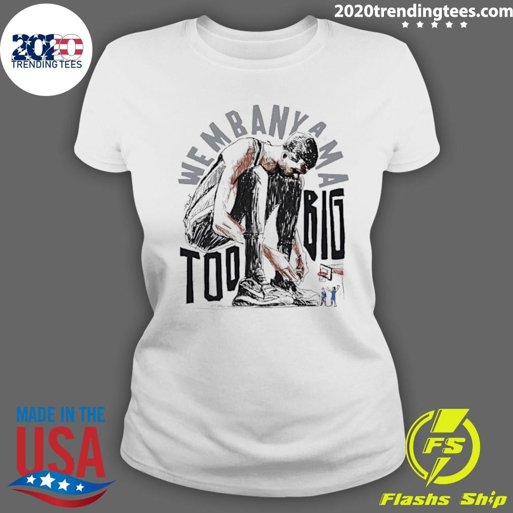 Victor Wembanyama San Antonio Spurs Basketball Too Big Art Cartoon Shirt