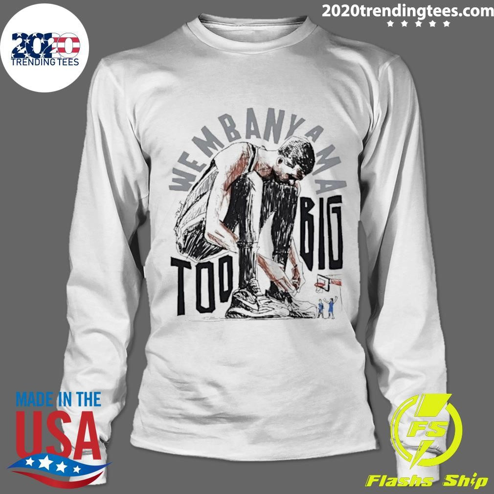 Victor Wembanyama San Antonio Spurs Basketball Too Big Art Cartoon Shirt