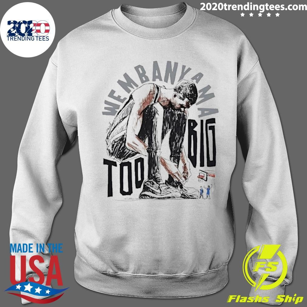 Victor Wembanyama San Antonio Spurs Basketball Too Big Art Cartoon Shirt