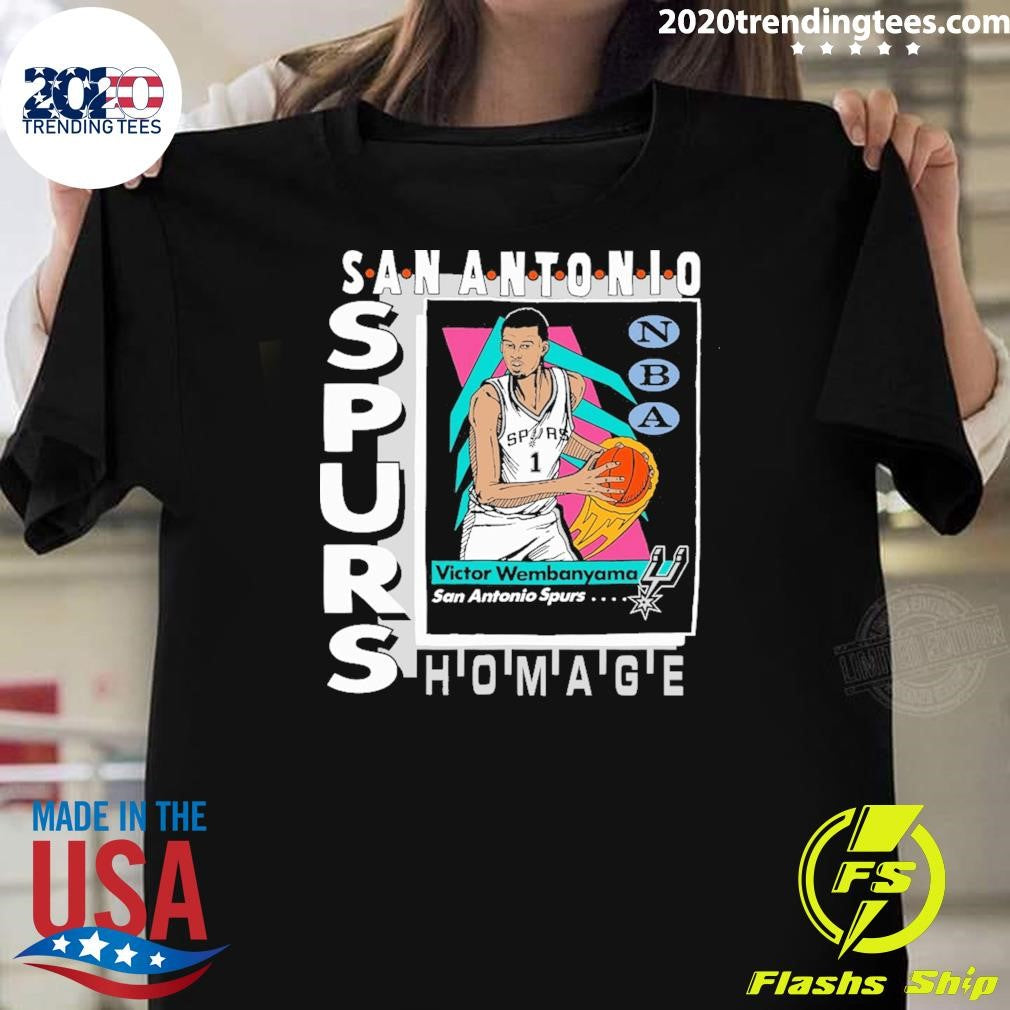 Victor Wembanyama San Antonio Spurs Homage Topps Trading Card Tri-Blend Shirt