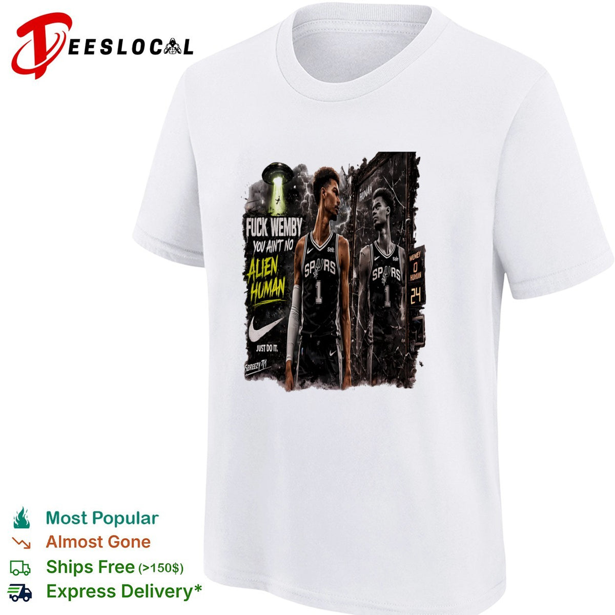 Victor Wembanyama San Antonio Spurs NBA Fuck Wemby You Aint No Alien shirt