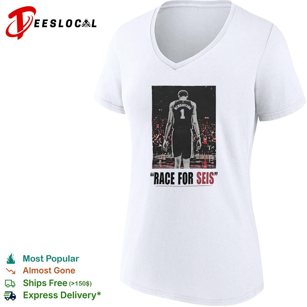 Victor Wembanyama San Antonio Spurs NBA Race for Seis shirt