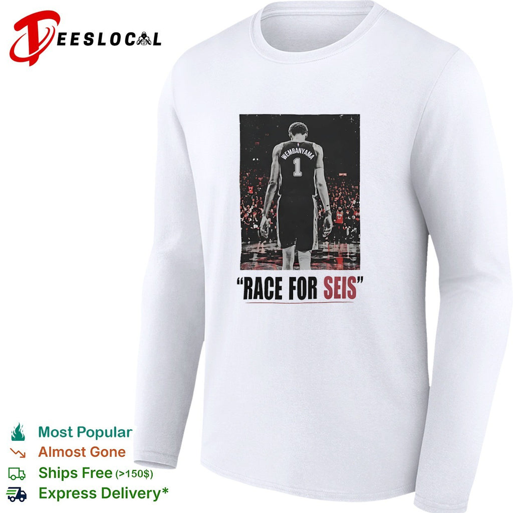 Victor Wembanyama San Antonio Spurs NBA Race for Seis shirt