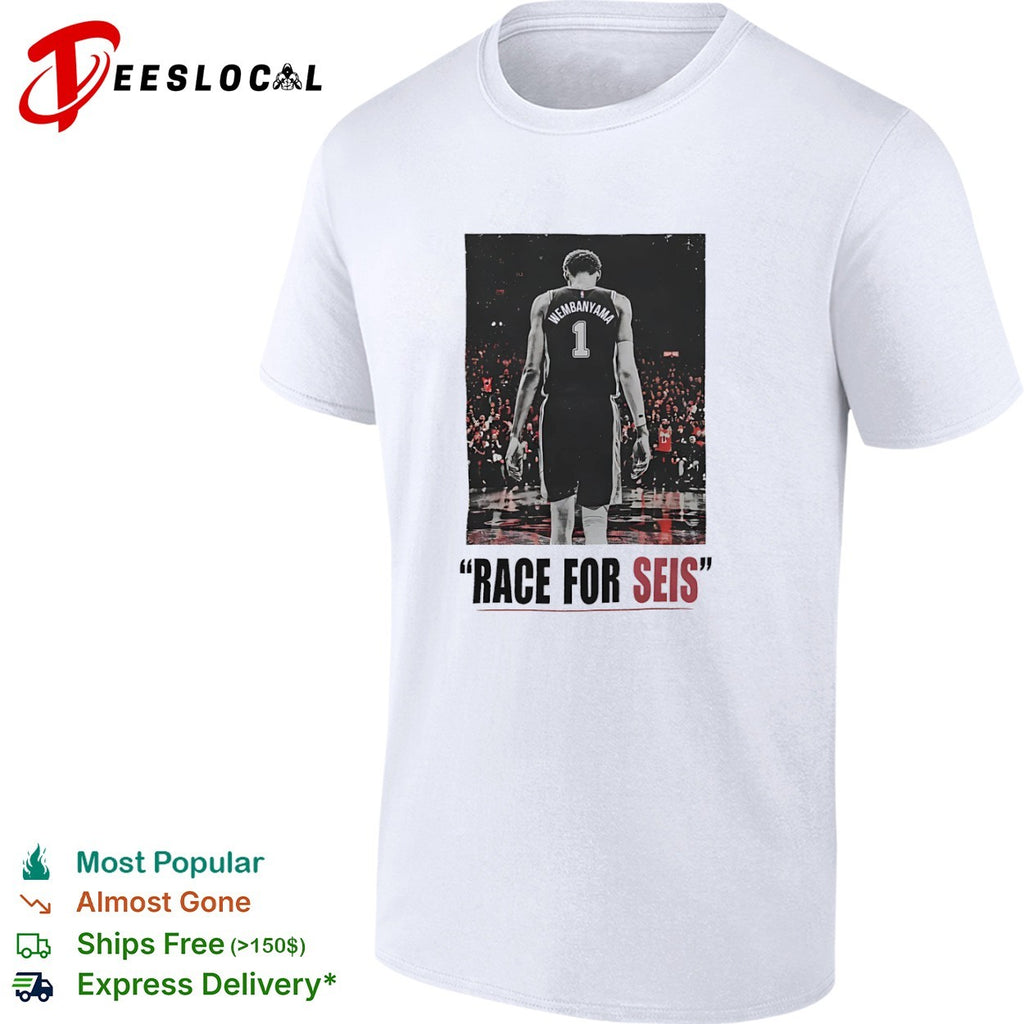Victor Wembanyama San Antonio Spurs NBA Race for Seis shirt