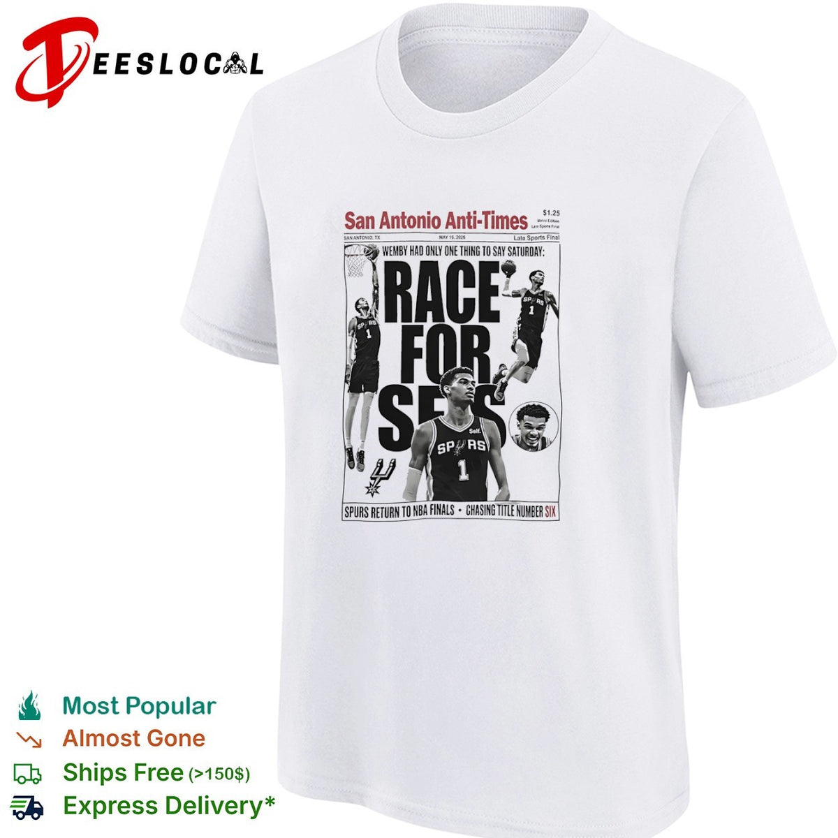 Victor Wembanyama San Antonio Spurs NBA Race for Six San Antonio Anti Times shirt