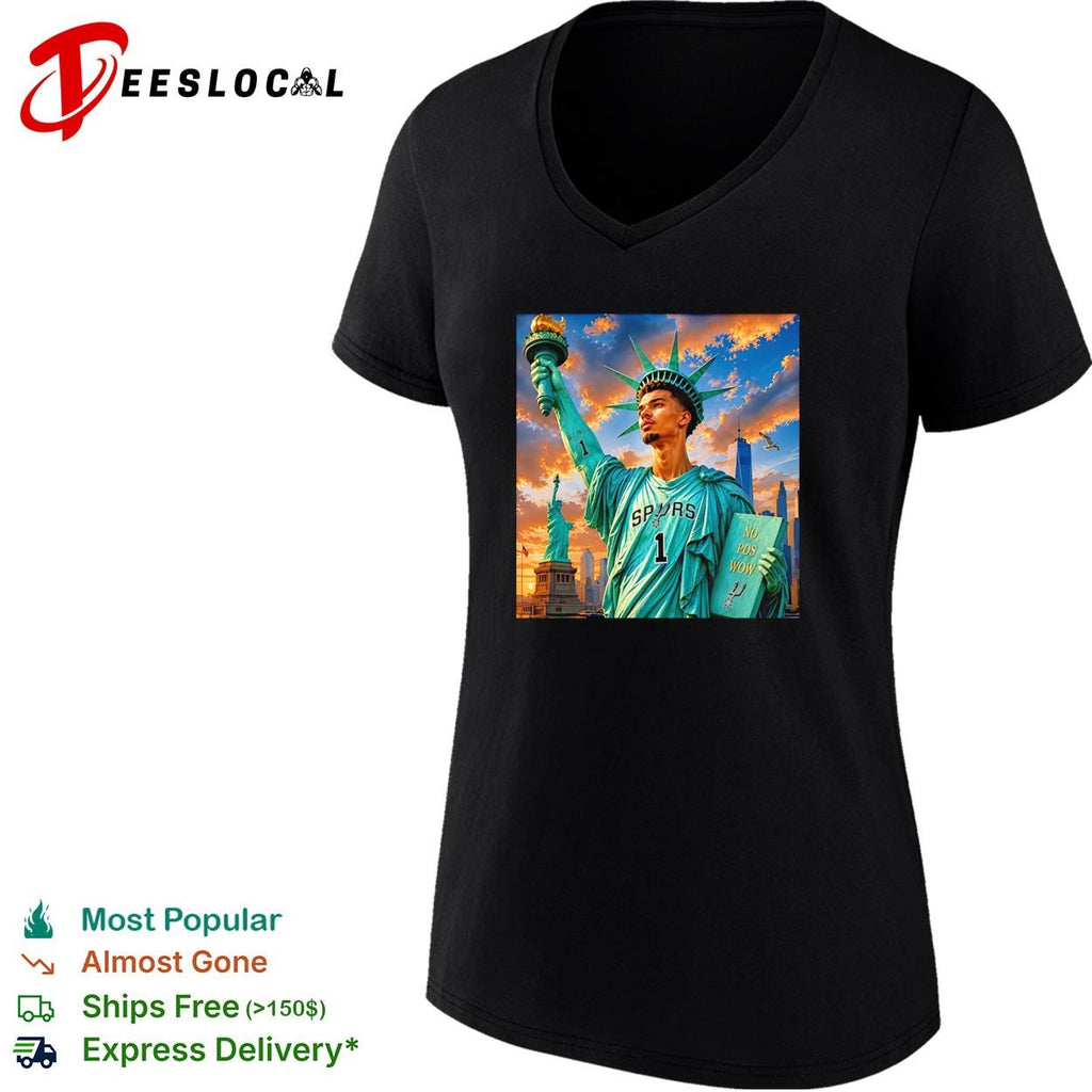 Victor Wembanyama San Antonio Spurs Statue of Liberty no you won’t white shirt