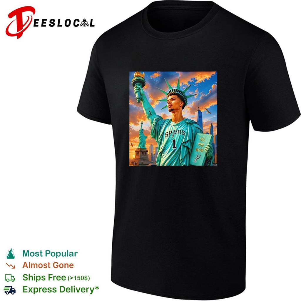 Victor Wembanyama San Antonio Spurs Statue of Liberty no you won’t white shirt