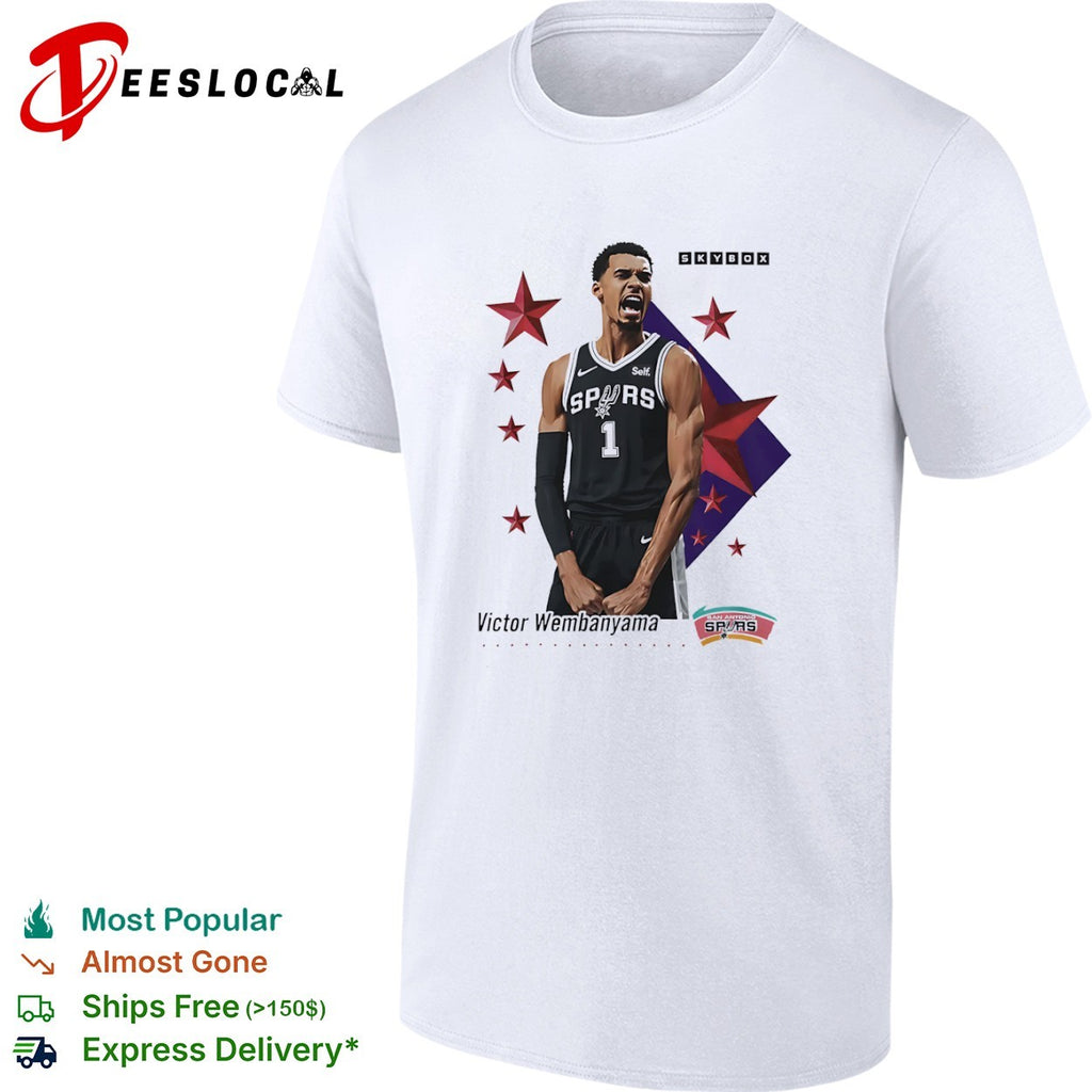 Victor Wembanyama San Antonio Spurs red stars Skybox shirt