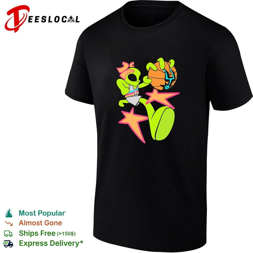 Victor Wembanyama alien cartoon San Antonio Spurs neon dunk stars shirt