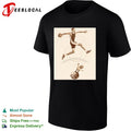 Victor Wembanyama leaping over globe gravity science diagram sepia art shirt
