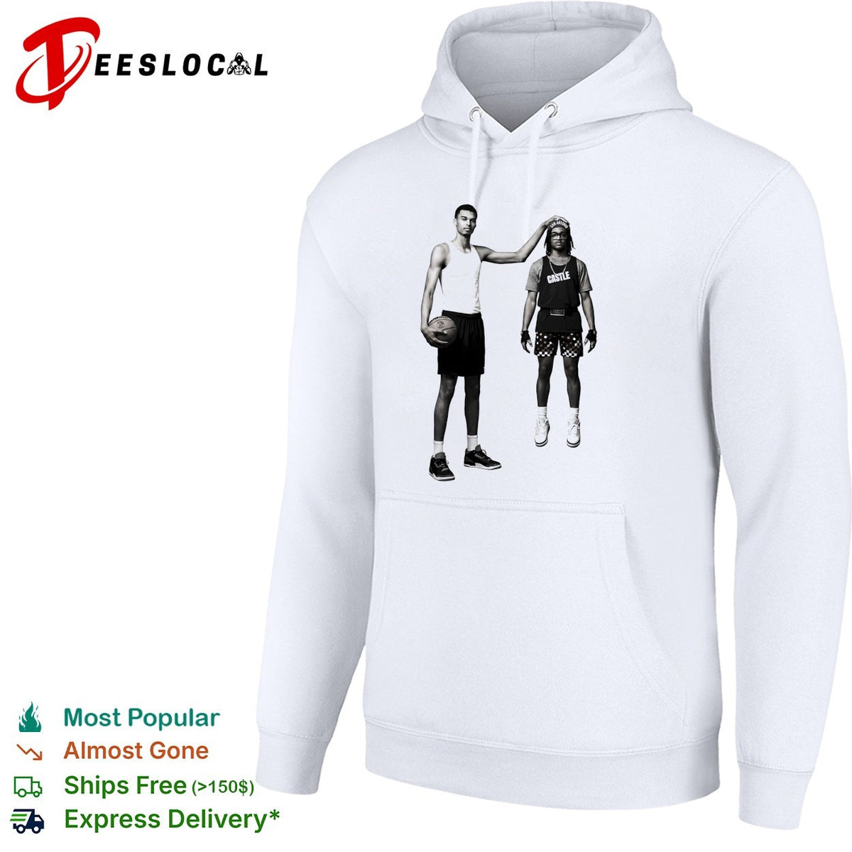 Victor Wembanyama tall player duo San Antonio portrait monochrome shirt