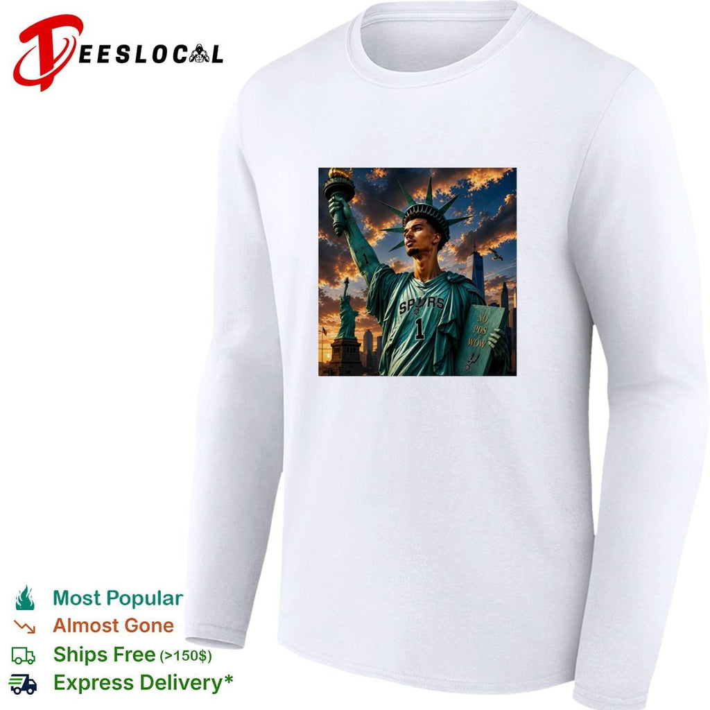 Victor Wemby x Statue of Liberty San Antonio Spurs New York City shirt