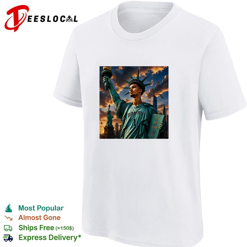 Victor Wemby x Statue of Liberty San Antonio Spurs New York City shirt