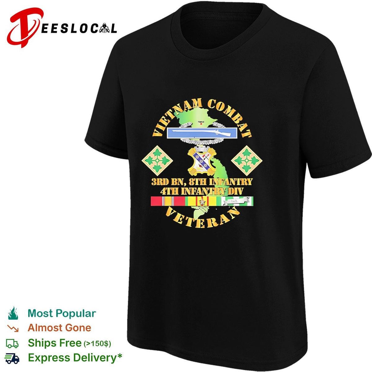 Vietnam combat veteran 3rd BN 8th Infantry 4th Infantry Division shirt