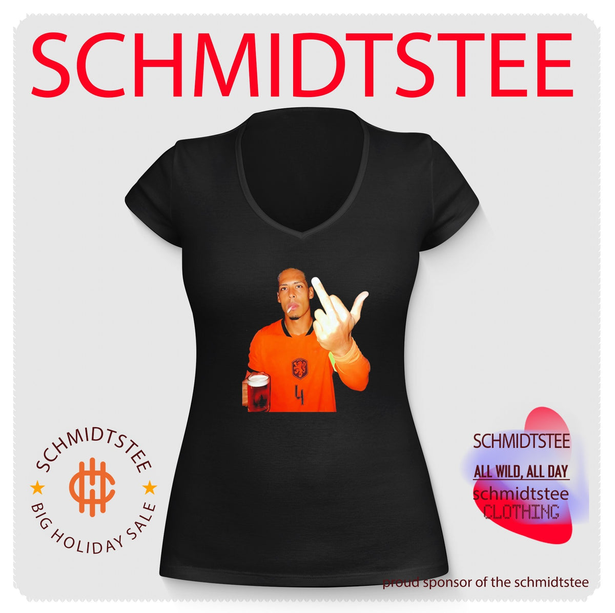 Virgil Van Dijk Netherlands National Football Team middle finger shirt