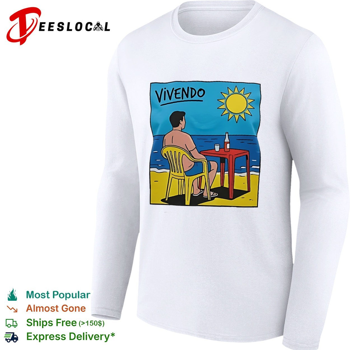 Vivendo Beach Summer Scene Aesthetic Leisure shirt