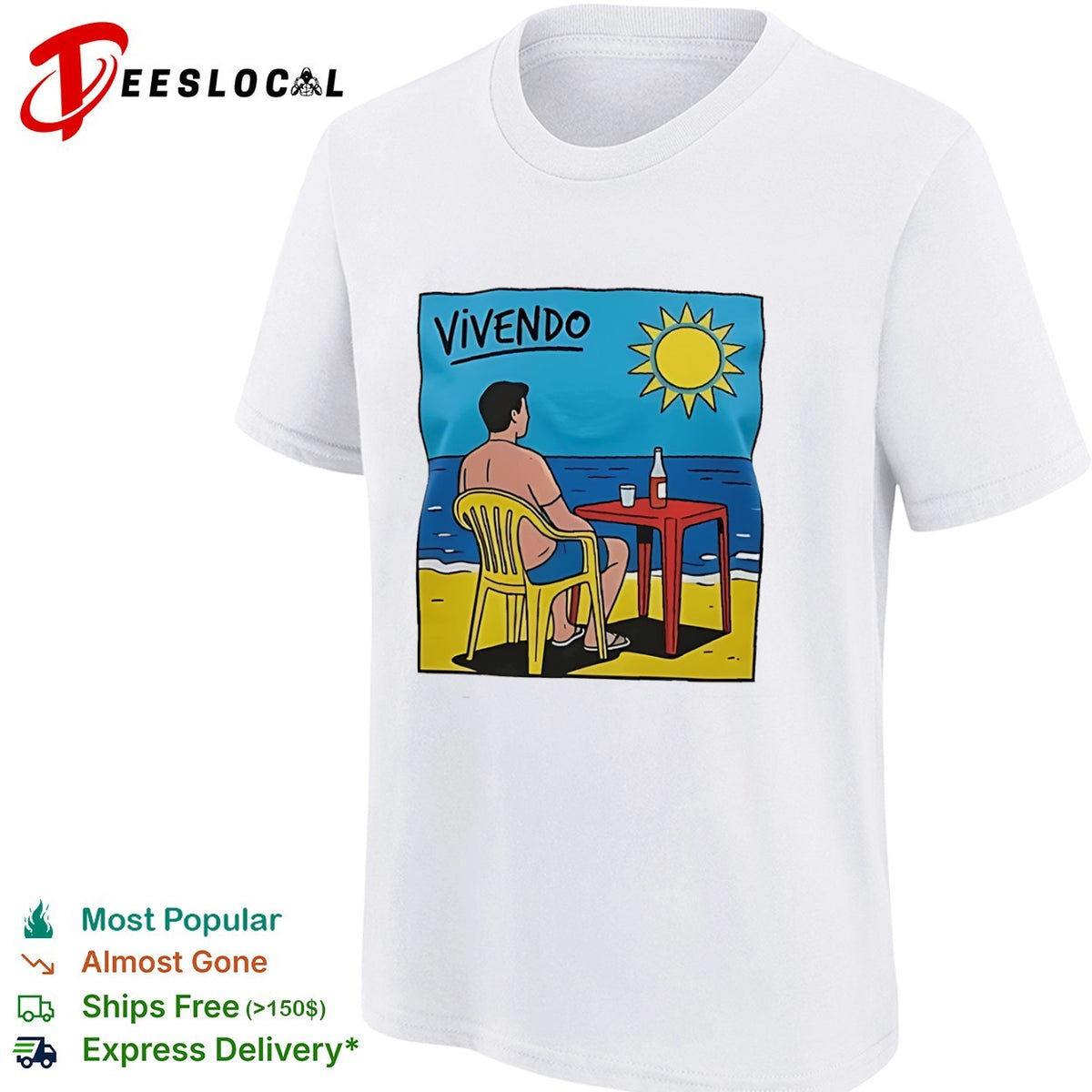 Vivendo Beach Summer Scene Aesthetic Leisure shirt