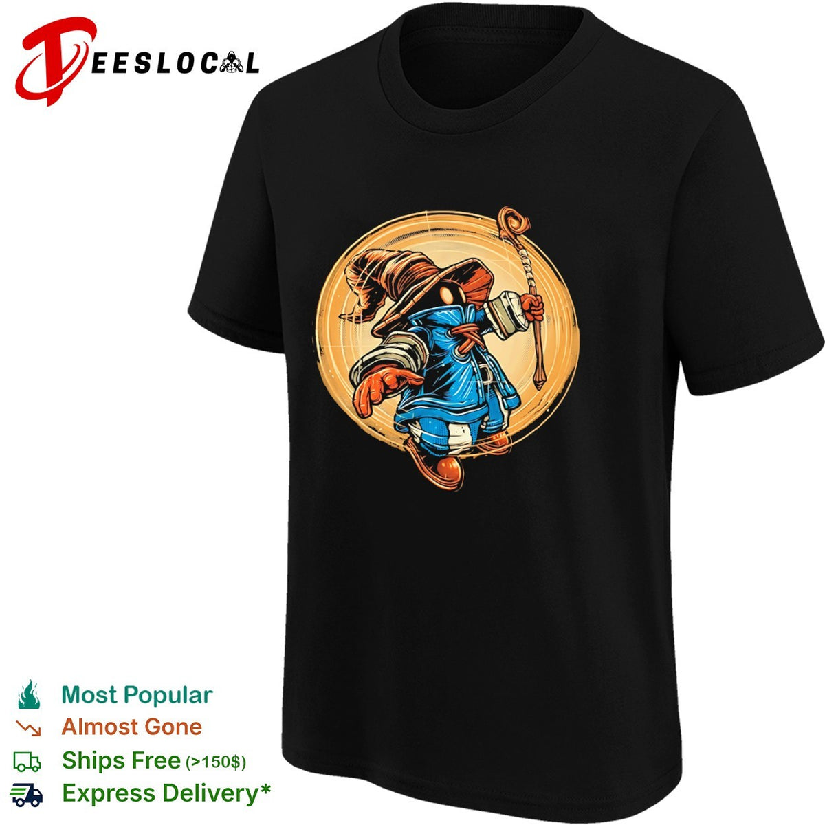 Vivi Ornitier Final Fantasy Magic Staff Wizard Fantasy Character shirt