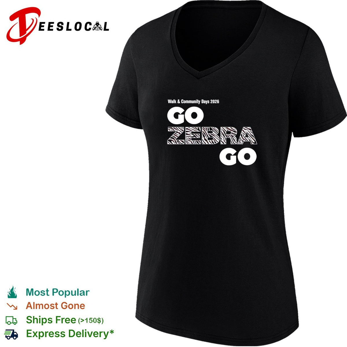 Walk community days 2026 go zebra go animal print shirt