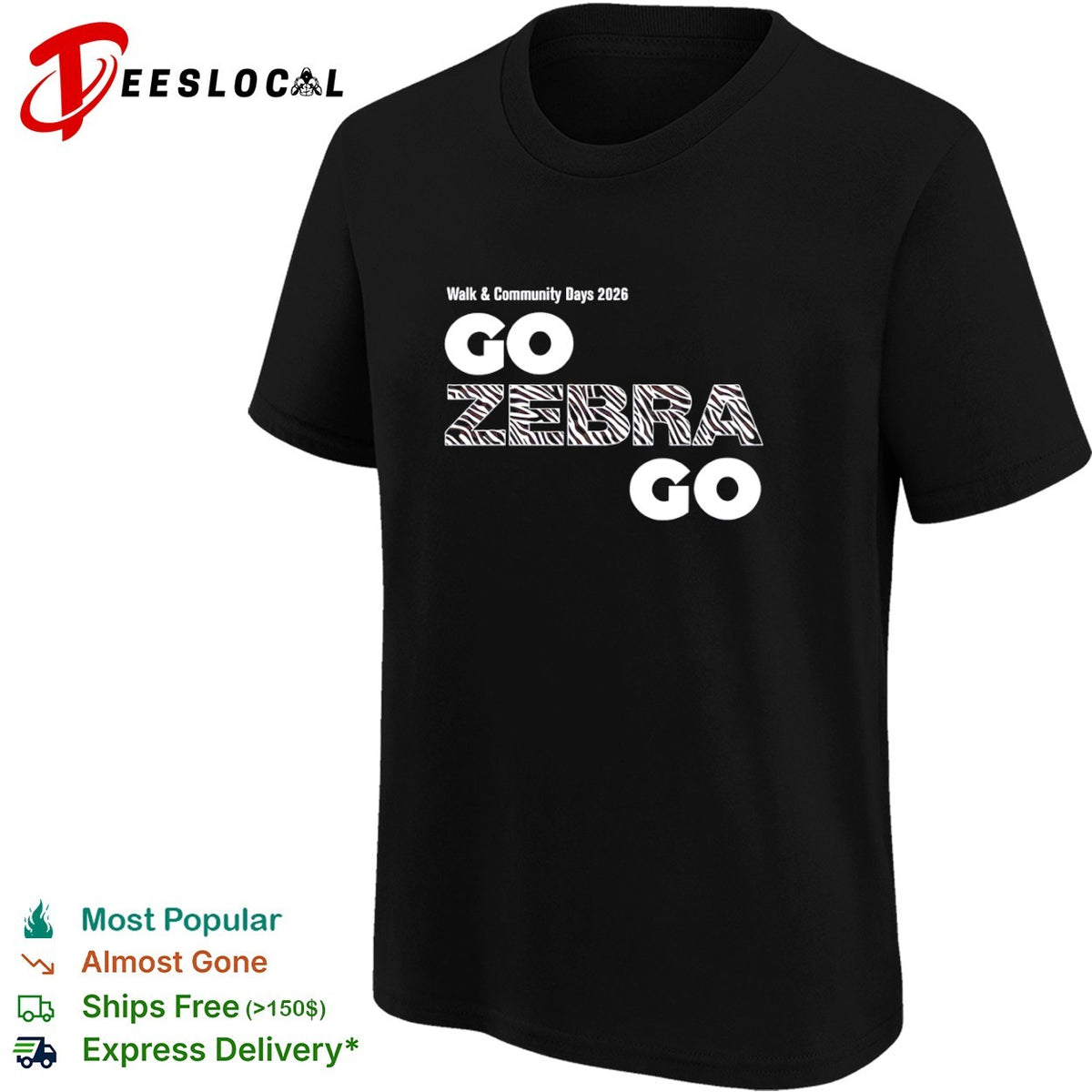 Walk community days 2026 go zebra go animal print shirt