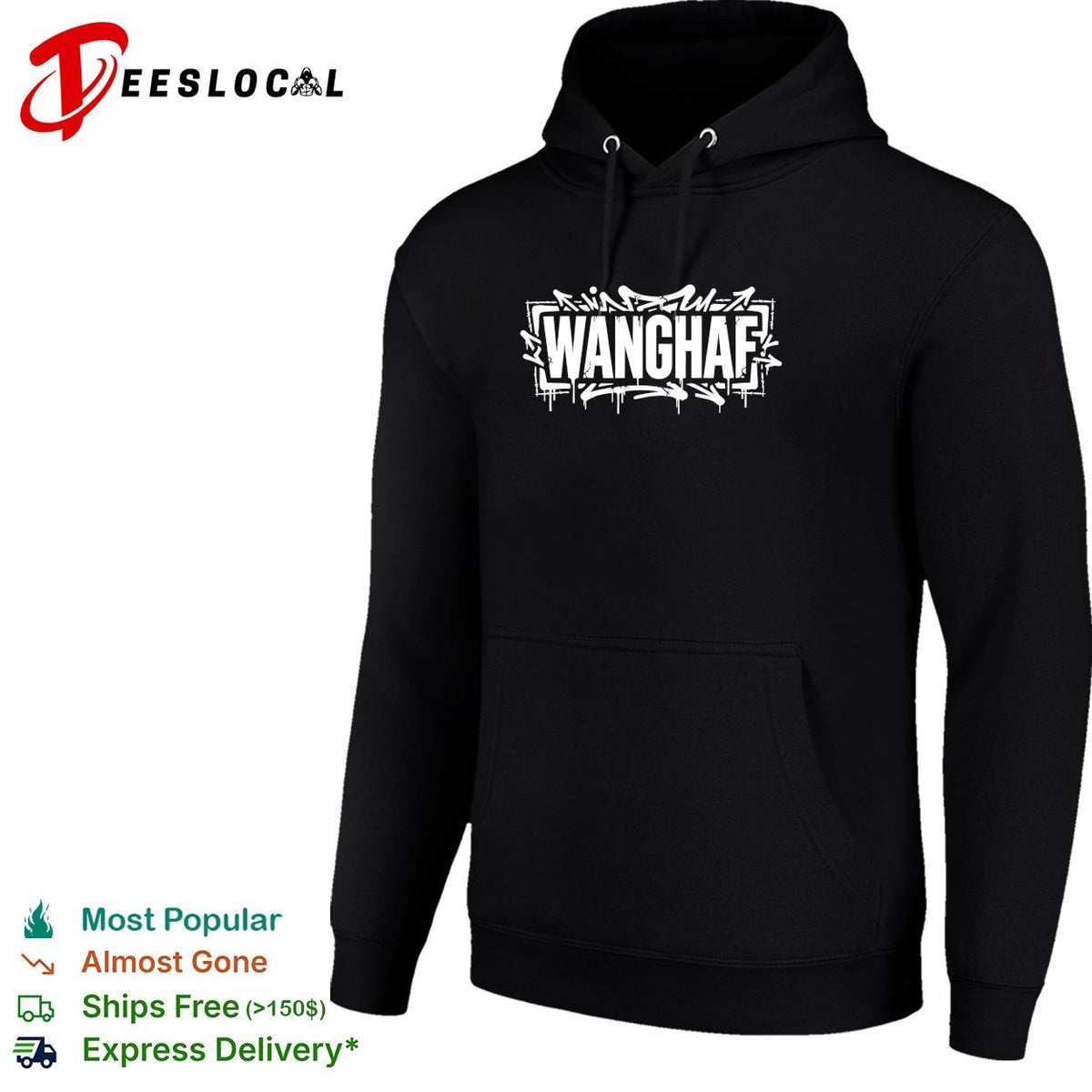 Wanghaf graffiti style bold text graphic shirt