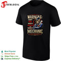 Warning grumpy moody sarcastic unpredictable and unmedicated mechanic speak at your own risk shirt