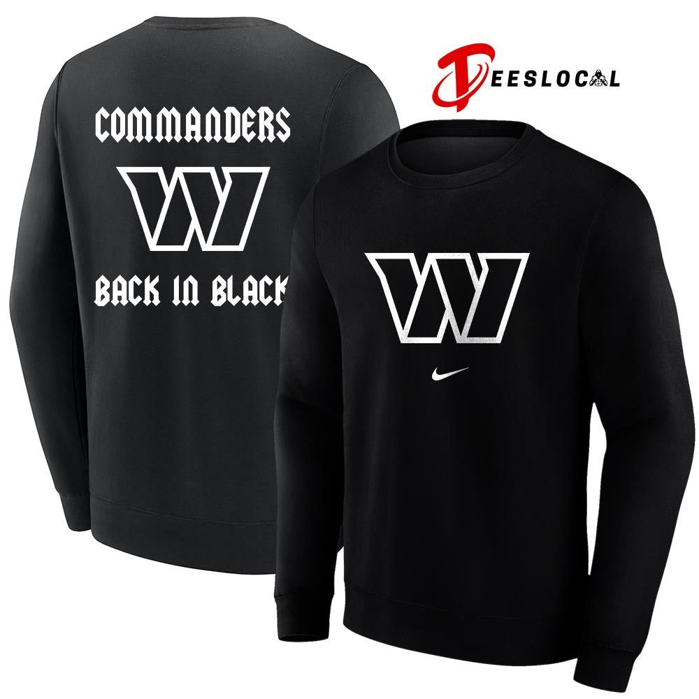 Washington Commanders back in black logo shirt