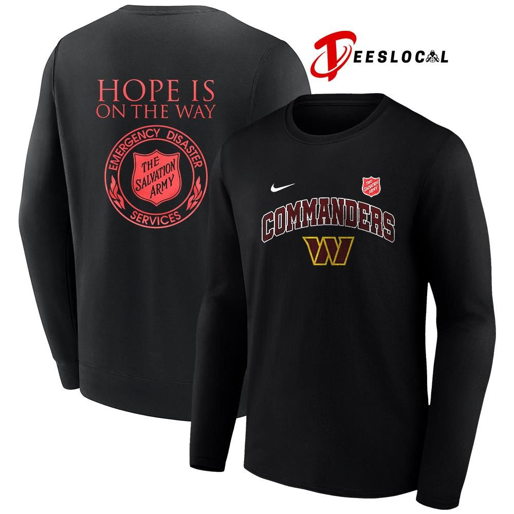 Washington Commanders the Salvation army hope is on the way emergency diaster services logo shirt