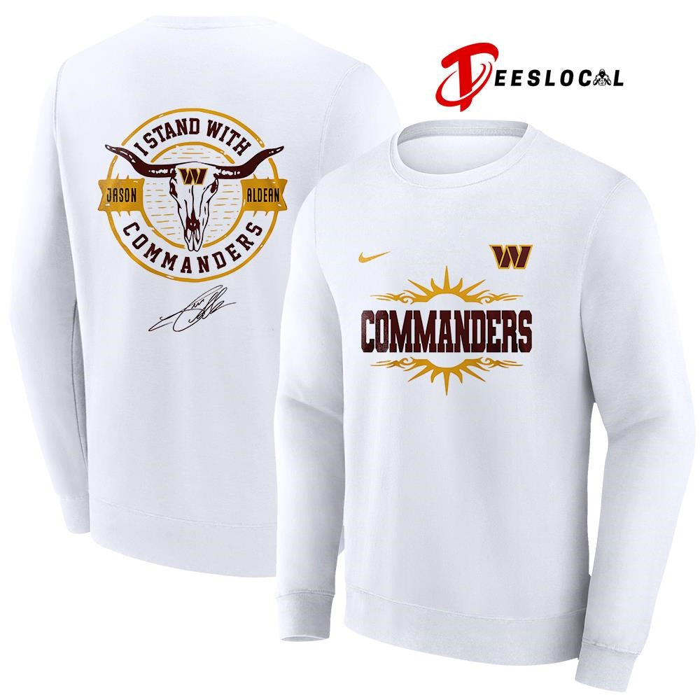 Washington Commanders x Jason Aldean I stand signature logo shirt